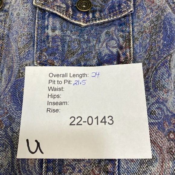 Ruff Hewn Paisley Blue Jean Jacket Womens Large - Picture 7 of 7